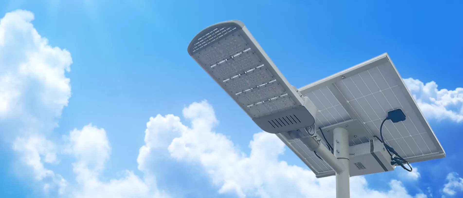 Luz de rua solar dividida